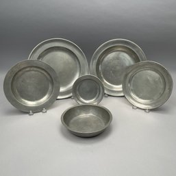 Group Of American & English Pewter Bowls & Dishes
