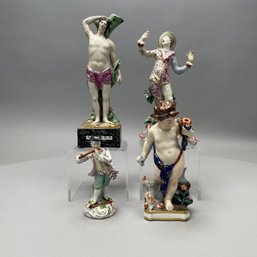 Four English & German Porcelain & Pottery Figures