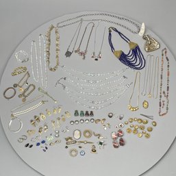 Large Group Of Costume Jewelry And Buttons