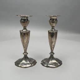 Pair Sterling Silver Candlesticks, Dominick & Haff