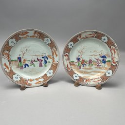 Pair Chinese Export Porcelain Famille Rose Plates