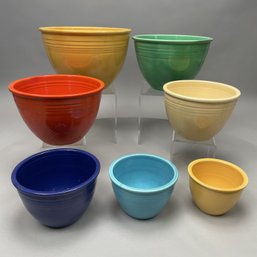 Nest Of Seven Fiestaware Mixing Bowls