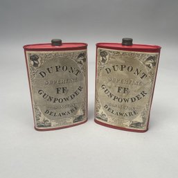 Two Dupont Superfine FF Gunpowder Tins, 1924
