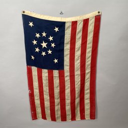 American Linen And Cotton Appliqued 13-Star Flag