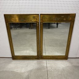 Pair Of Gilt-Metal Chinoiserie Mirrors