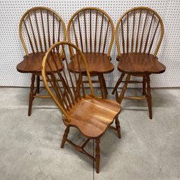 Set Three Windsor Style Bar Stools & A Side Chair