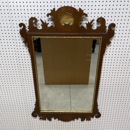 Chippendale Style Mahogany Mirror With Shell Crest