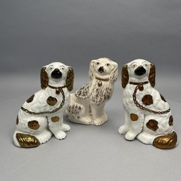 Three Staffordshire Figures Of Spaniels