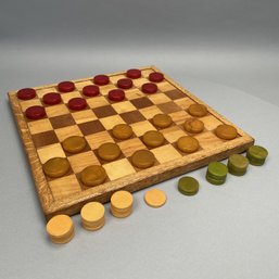 Checkerboard And Two Sets Of Bakelite Checkers