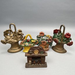 Five Painted Cast-Iron Doorstops, Early 20th Century