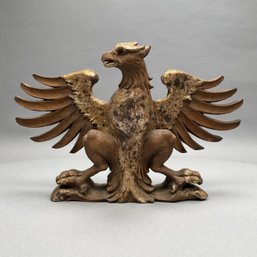 Carved & Parcel-Gilt Figure Of A Displayed Eagle