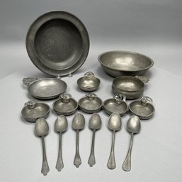 Group Of American, English & Continental Pewter Wares