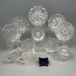 Group Of New England Lacy Pressed Glass Wares