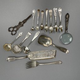 Group Of Coin & Sterling Silver Utensils