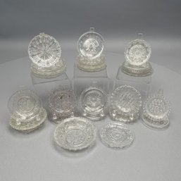 Large Group Colorless Pattern Cup Plates