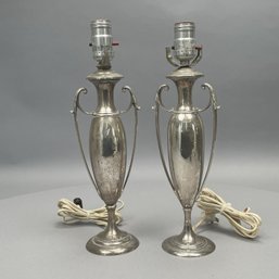 Pair Of Neoclassical Style Sterling Silver Vases