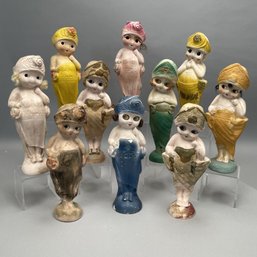 Nine Chalkware Little Sheba Carnival Prizes & Lamp