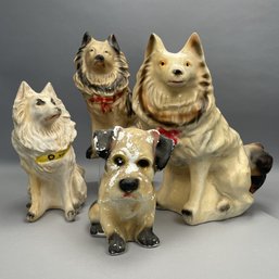 Four Large Chalkware Carnival Prize Dogs