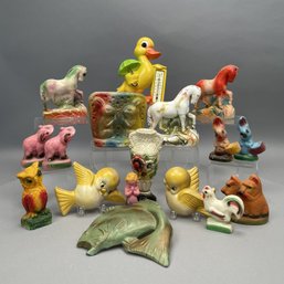 Seventeen Child's Chalkware Carnival & Other Items