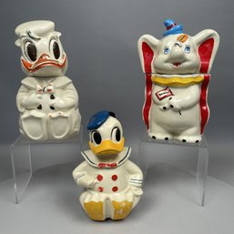 Three Ceramic Walt Disney Cookie Jars