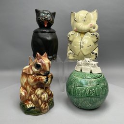 Four Animal Cookie Jars, Nelson McCoy Pottery