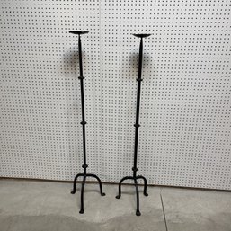 Pair Modern Wrought-Iron Standing Pricket Stick