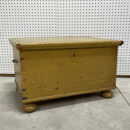 American Wood Storage Box In Mustard Paint