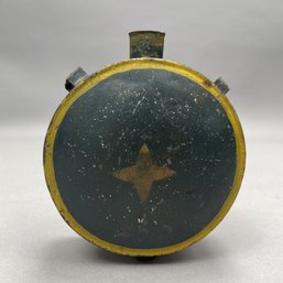 Painted Tin Militia Canteen, Early 19th Century