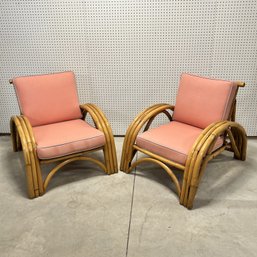 Pair Of Modern Rattan Armchairs, 20th Century