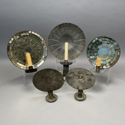 Five Early American Style Tin Sconces