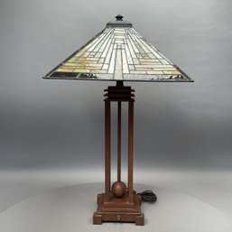 Modern Prairie Style Glass Table Lamp