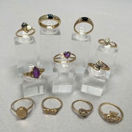 Eleven 10k Yellow Gold Rings