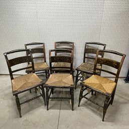 Set Of Six Paint-Decorated Hitchcock Dining Chairs