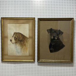 American School - Two Portraits Of Dogs