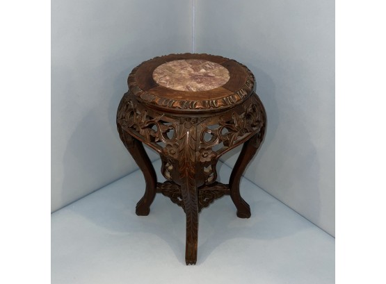 China Trade Hardwood Stand With Marble Top