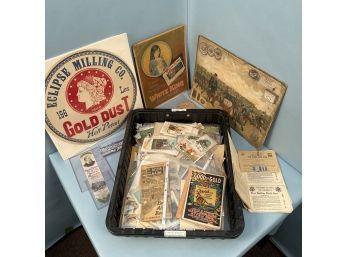 Lot Of Trade Cards And Advertising, Ephemera, Dickens Stevensgraph...