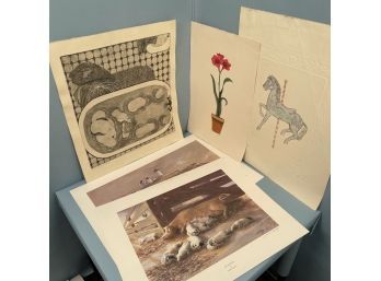 Group Of 14 Contemporary Prints And Engravings