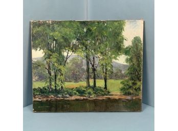 Robert F. Glidden (American 1926-1992) Summer Landscape With Brook And Field