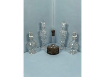 Lot Of Five Decanters