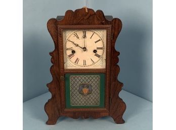 E. A. Ingraham Connecticut Rosewood Shelf Clock With American Eagle Tablet