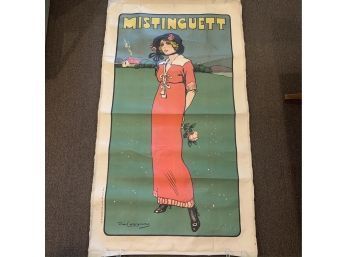 Large Daniel De Losques  Mistinguette Poster On Linen