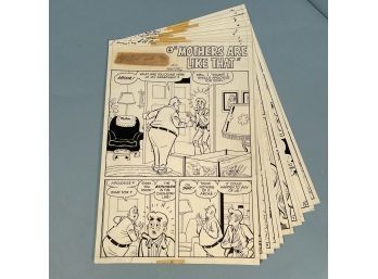 Lot Of Nine Archie And Me Original Comic Panels Comprising A 2 Part Complete Series