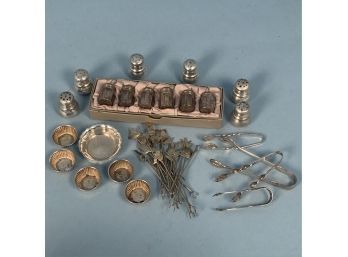 Lot Of Assorted Sterling Silver Objects Together With 23 Mexican Hors D'oeuvre Forks