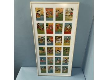 1930's Mickey Mouse Framed Set Of 24 Bread Cards