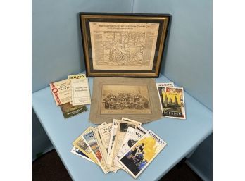 German Book Plate Map, Travel Pamphlets And A Regiment Photo
