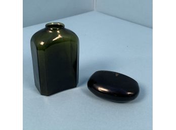 Glass Snuff Bottle & A Lacquer Snuff Box