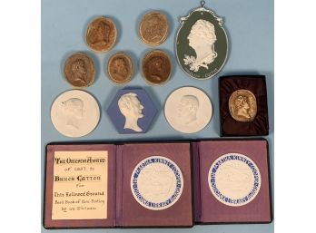 Lot Of Assorted Plaster, Porcelain, Wax Profile Medallions