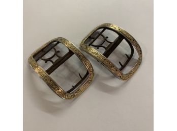 Pair Of 18th/19th C. French Gold Vermeil Silver Shoe Buckles
