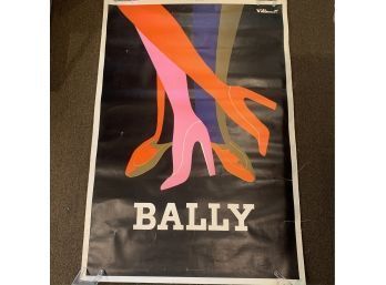 Large Bernard Villemot Bally Poster On Linen
