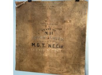 A Canvas Panel Stenciled NH NE CAV. 103 BATT 26 DIV & NH Vols Backpack W Chickamauga Park Inscription